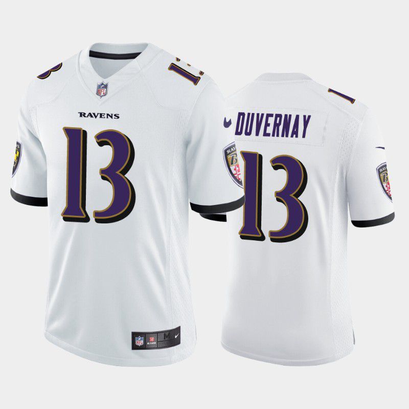 Men Baltimore Ravens #13 Devin Duvernay Nike White Game NFL Jersey